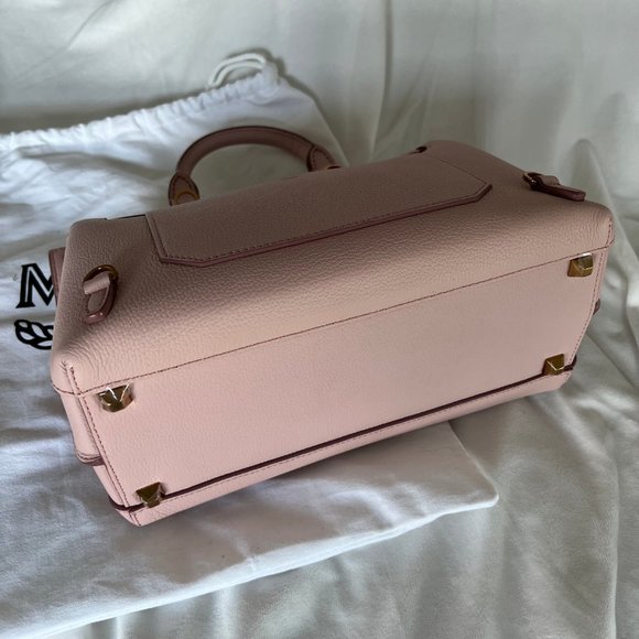MCM Milla Leather Backpack Light Pink Leather Bag - Picture 4 of 14